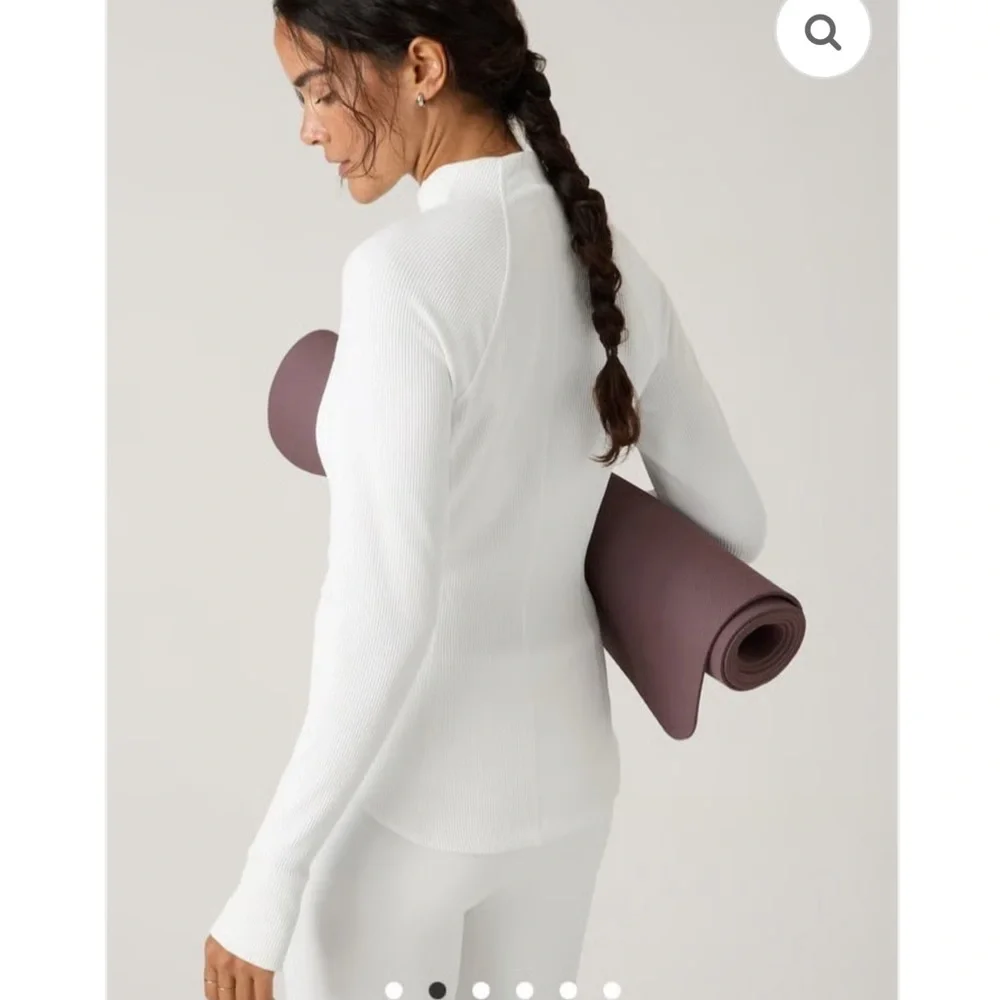 Athleta White Ribbed Jacket - Picture 2 of 16